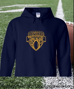 Long Island, NY - Navy Hoodie with Gold Design Zoom