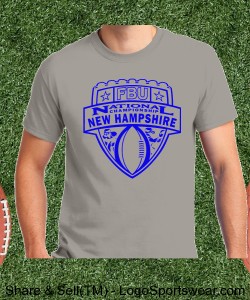 New Hampshire - Ice Grey Tee with Purple Design Zoom
