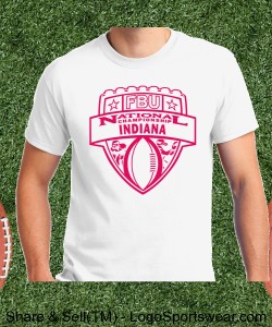 Indiana - White Tee with Scarlet Design Zoom